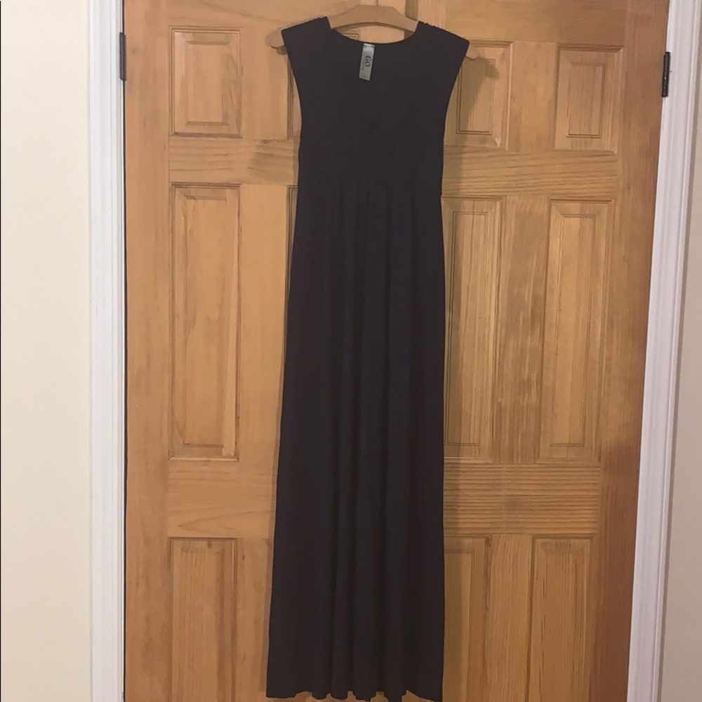 Navy blue maxi dress by Go Couture